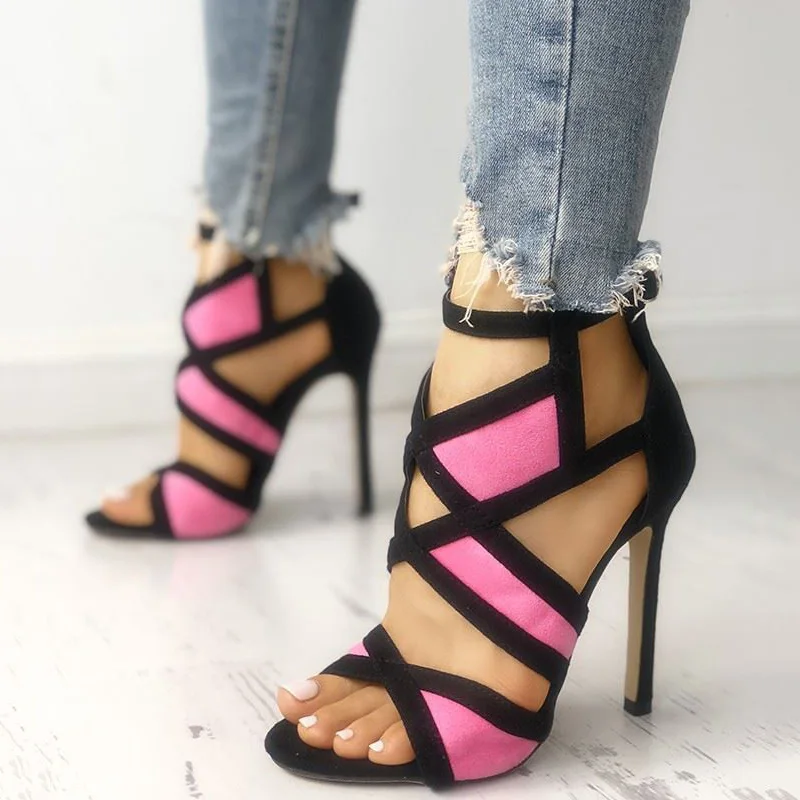 Peep Toe High Heels Shoes Woman Sexy Pumps Women Shoes High Heel Sandals Ankle Strap Pumps Stiletto escarpins sexy hauts talons