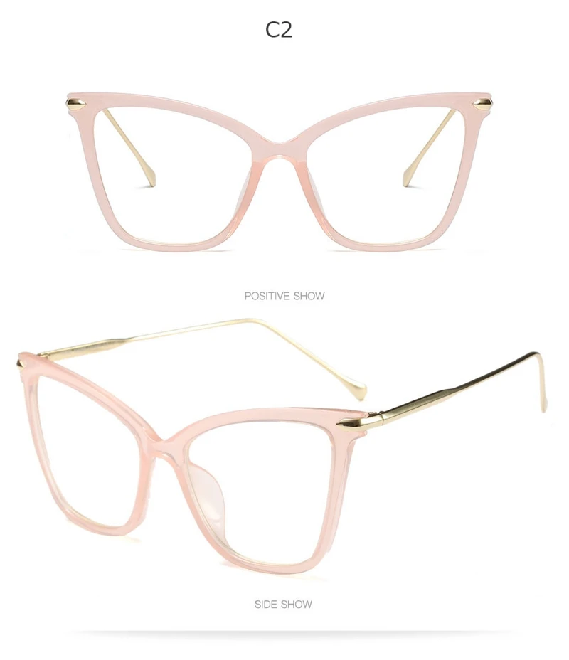 Модная оправа для очков кошачий глаз, женские оптические очки для компьютера, женские прозрачные линзы, RS214