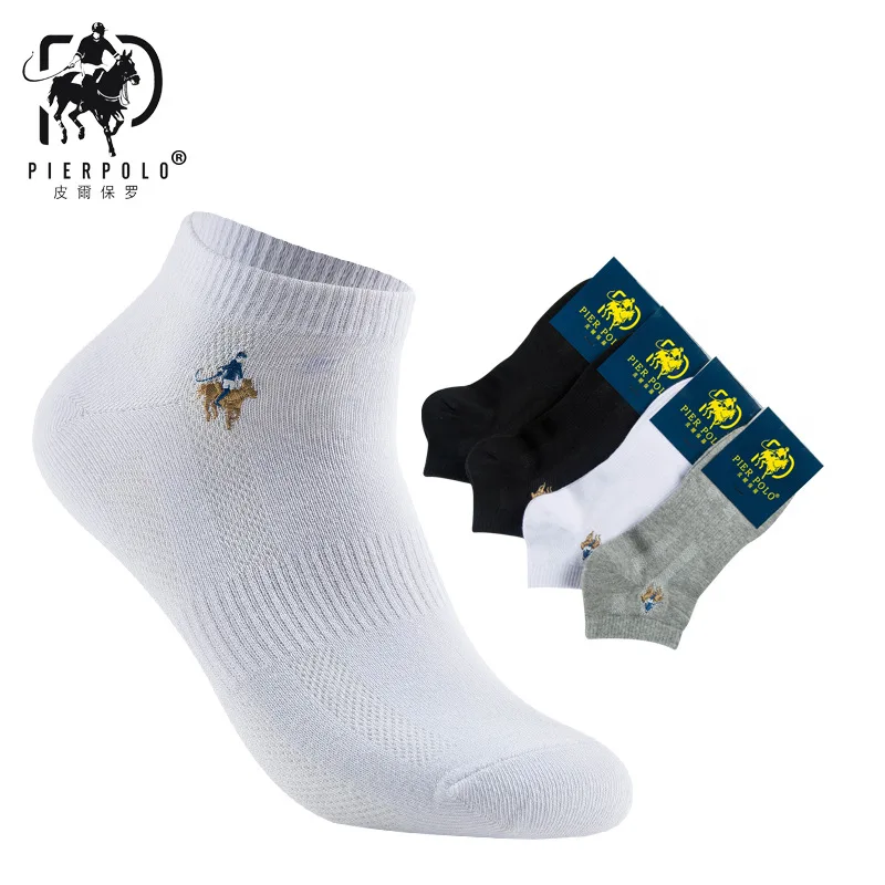 5 пар/партия без коробки мужские носки чистый хлопок с вышивкой Pier POLO