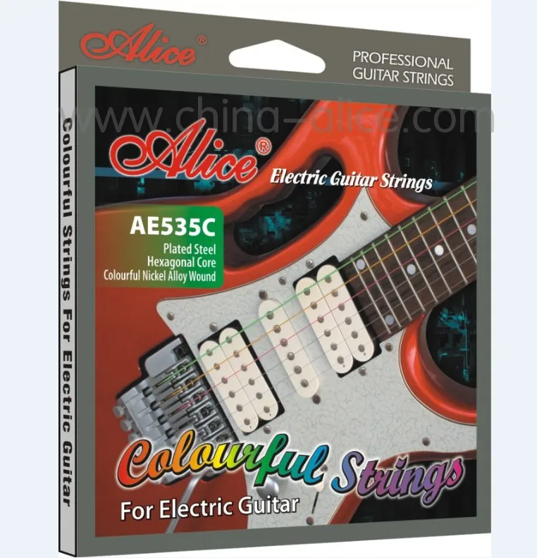 Colorful Electric Guitar Strings ALICE AE535C Coated Steel Music Wire