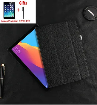 

For Huawei MediaPad T5 10 AGS2-W09 L03 L09 W19 W19 10.1" Case Genuine Leather Stand Sleeve Tablet Protector Cover Funda + Film