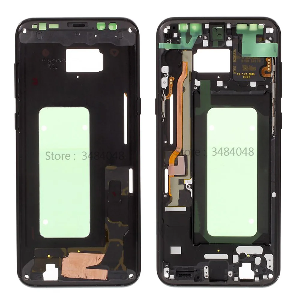 Для Samsung Galaxy S8+ S8 Plus G955 G955F Корпус ЖК-дисплей средняя рамка Шасси пластина с боковой кнопкой - Цвет: Black