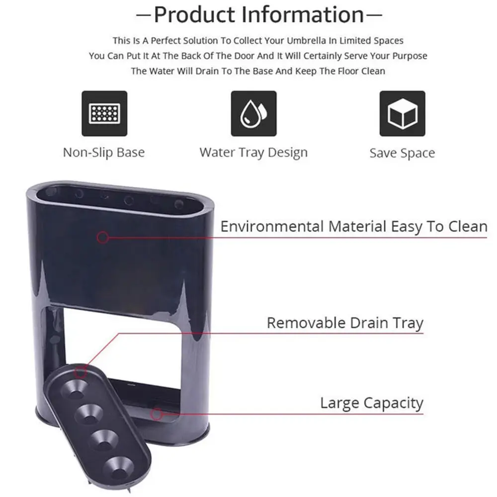 Пластиковая подставка для UUmbrella, стойка, держатель с поддоном для капель, стойка для хранения зонта, 4 отверстия для декора дома и офиса
