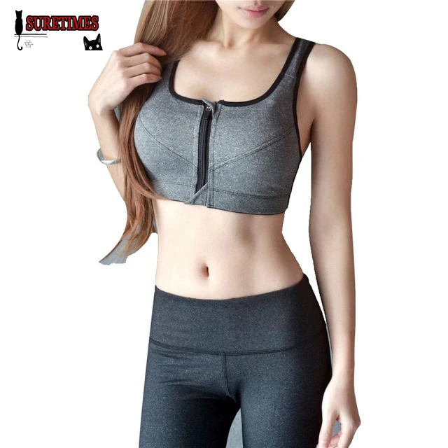 SURETIMES 2017 Women Fitness Stretch Workout Tank Top Seamless Bra
