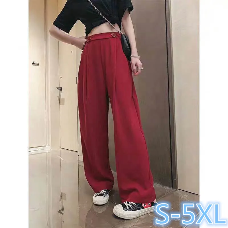 

S-XL,2XL,3XL,4XL,5XL2 Colors plus size 2019 Women High Waist wide leg Pants Women Casual long Pants womens (E9060)