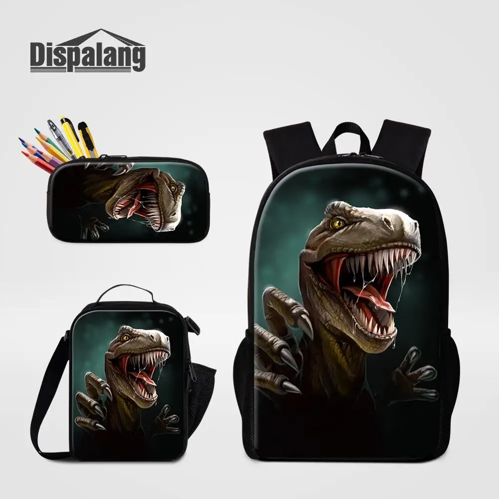 

3Pcs/Set Fashion Animal Dinosaur Print Jurassic World Children School Bags 16 inch School Backpack for Boys Girls Kids Schoolbag