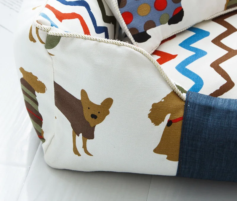 Detachable Dog Bed Cot Soft Print Pet House Dog Cushion Pads Breathable Lounger Sofa Kennels for Small Medium Dogs Pet Supplies Detachable Dog Bed Cot Soft Print Pet House Dog Cushion Pads Breathable Lounger Sofa Kennels for Small Medium Dogs Pet Supplies