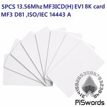 5 шт./лот NFC RFID MF3ICD(H) 81 EV1 8K пустая карта 13,56 МГц M3 IC D81 ISO14443A ПВХ пустая карта