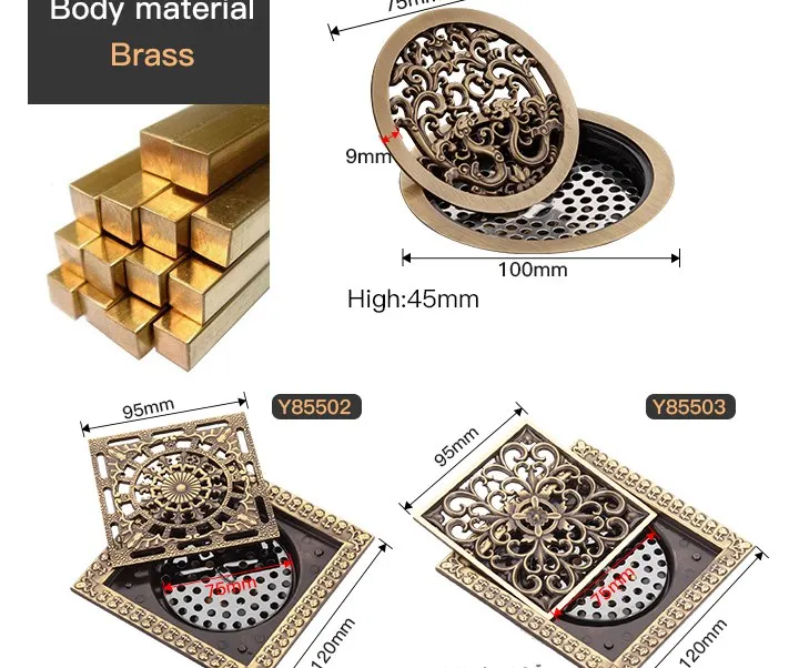 GAPPO вставка квадратный Пол Отходов решетки ванная комната плитка душевой сток в полу античный Fltro Ducha слив душ волос фильтр 40z