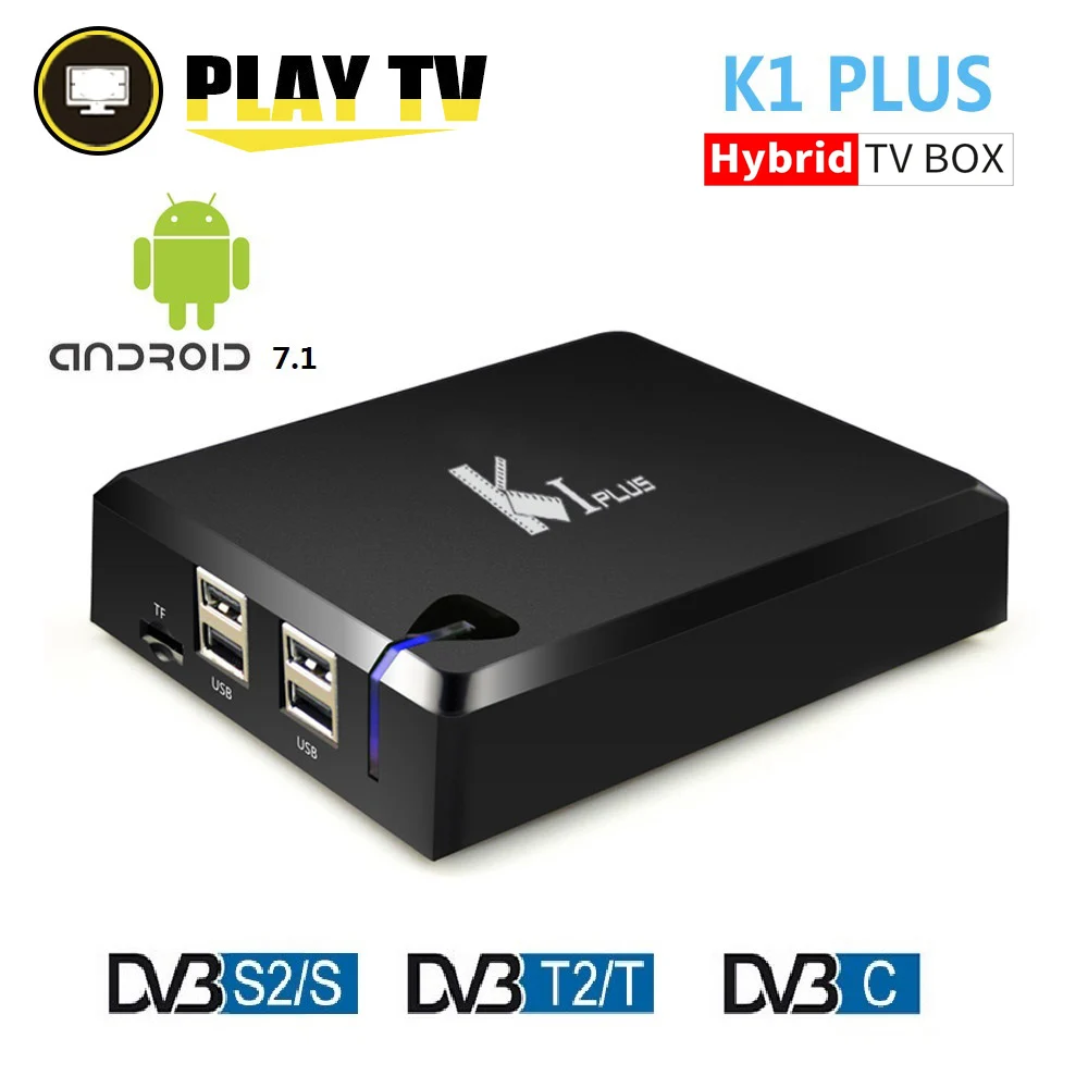 

MECOOL KI PLUS DVB-T2 DVB-S2 DVB-C Android 7.1 TV Box 4 in 1 Combo 1GB 8GB Amlogic S905D Quad Core 64bit K1 PLUS 4K Set top Box