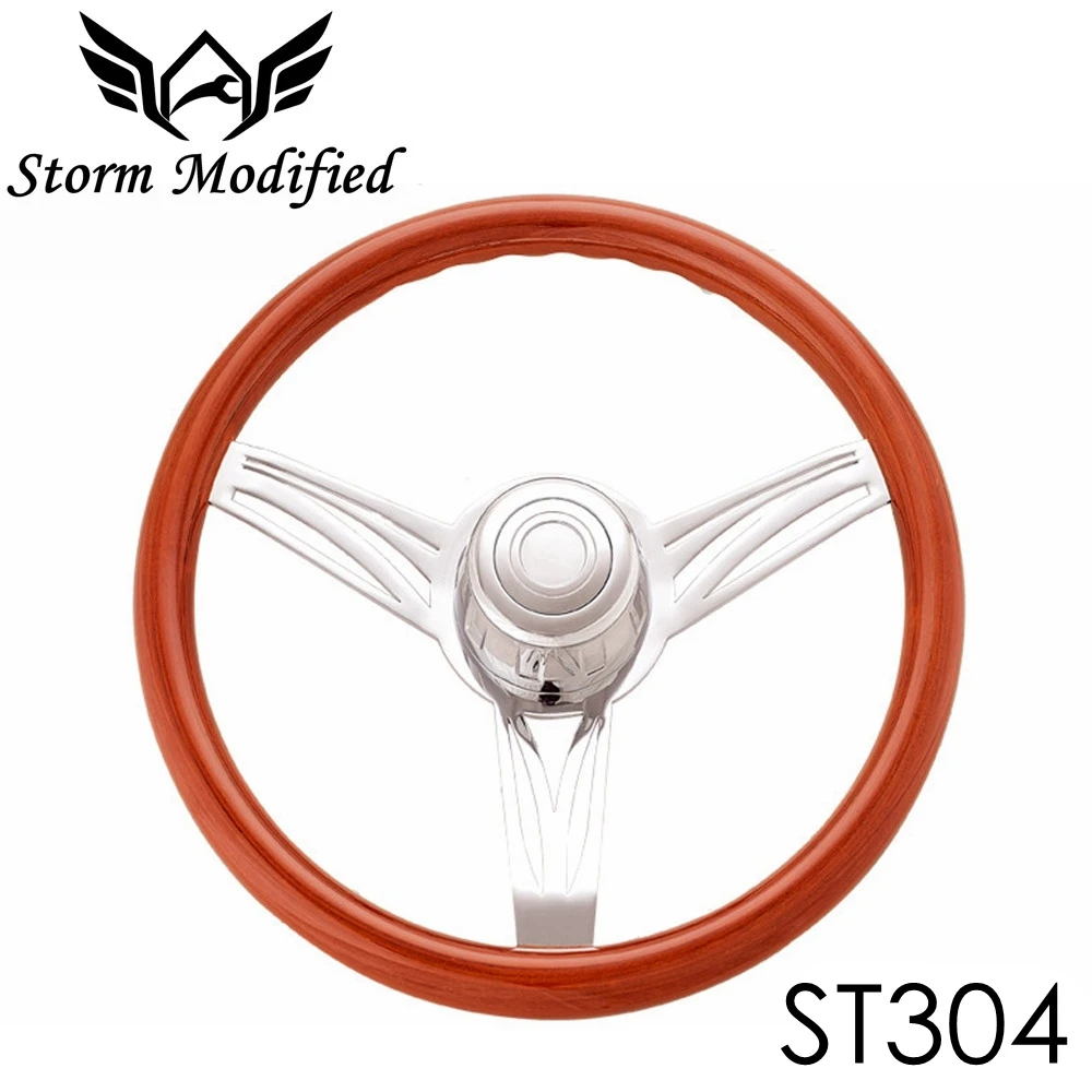 SuTong Truck Universal Wooden 450mm 18 ''Classic руль 3 гальванизированная сталь большая машина