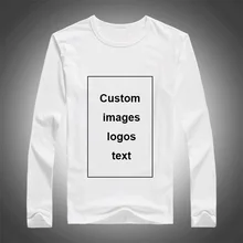 Для мужчин характеристики ковриков с печатью под заказ, футболка с длинными рукавами «сделай сам», которые могут вам понравиться личных фотографии логотипа футболки Размеры S-3XL из модифицированного вискозного волокна процесс передачи тепла