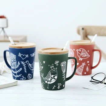 

500ml Creative Ceramic Mug with Cover Special Slotted Cup Storage Saver Mug Home Office Fancy Gift for Tea Drinker