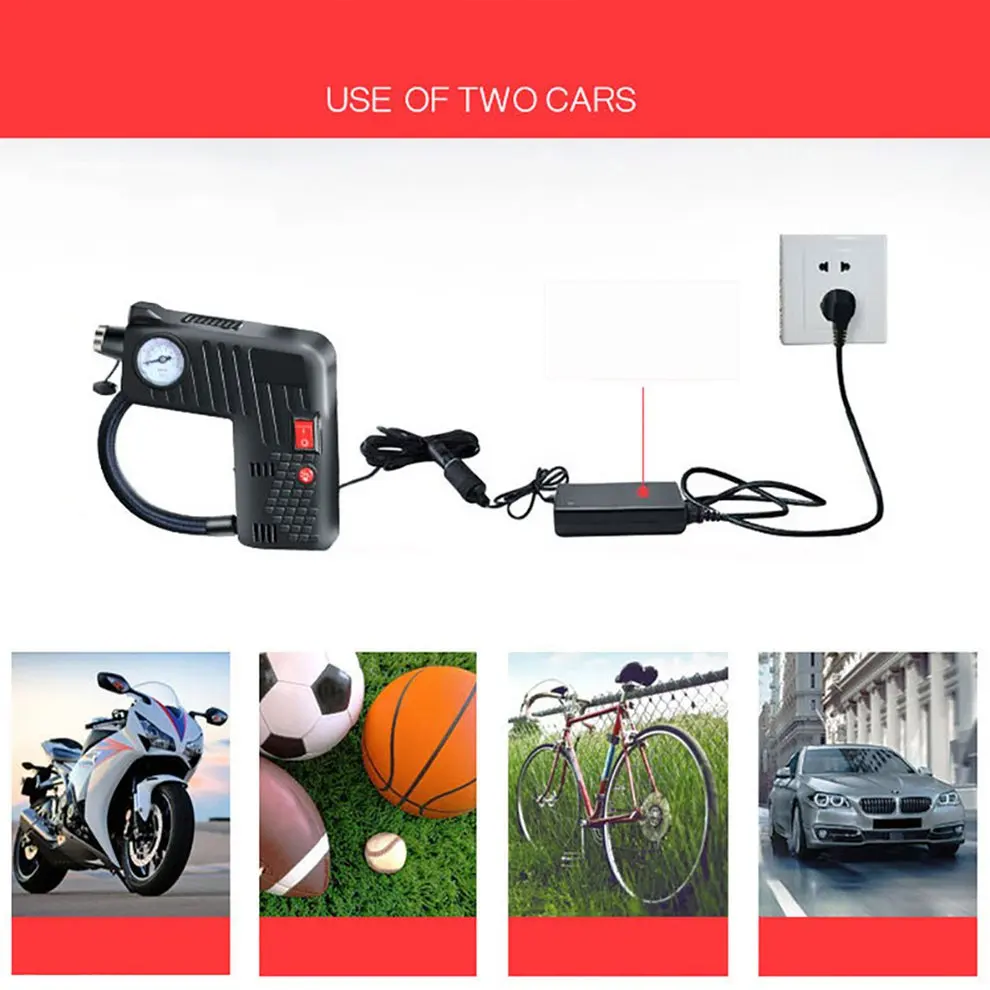 NewCar supplies multi-function car air pump line length 3 meters electric 12V portable air pump YX-301