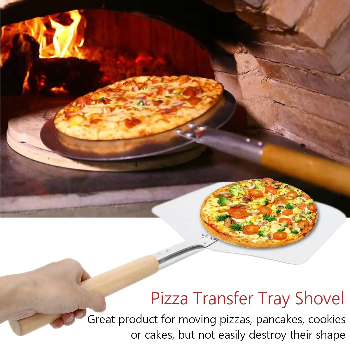 

67x30.5cm Aluminum Alloy Pizza Spatula Shovel Cake Lifter Plate Holder Baking Tool Cheese Cutter Kitchen Accessories Bakeware