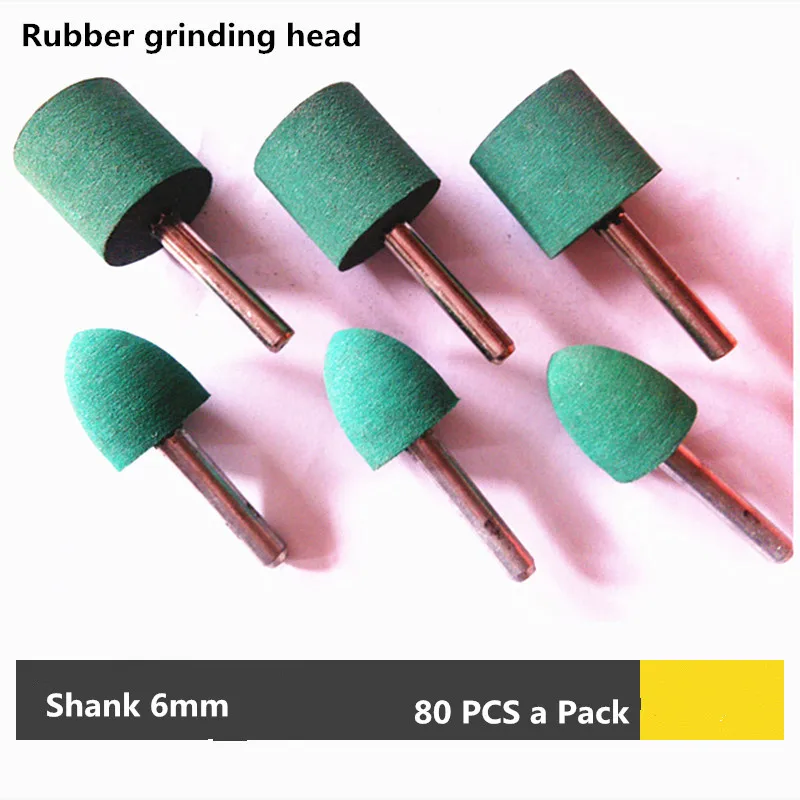 Rubber mounted point grinding head 3mm shank 80 PCS a packin Abrasives