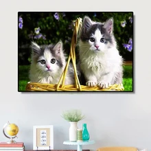 5D Diy Diamond Painting Cat Diamond Embroidered Cross Stitch Cute Dog & Cat Crystal Diamond Animal Live Decoration LUOVIZEM L199 5D Diy Diamond Painting Cat Diamond Embroidered Cross Stitch Cute Dog & Cat Crystal Diamond Animal Live Decoration LUOVIZEM L199