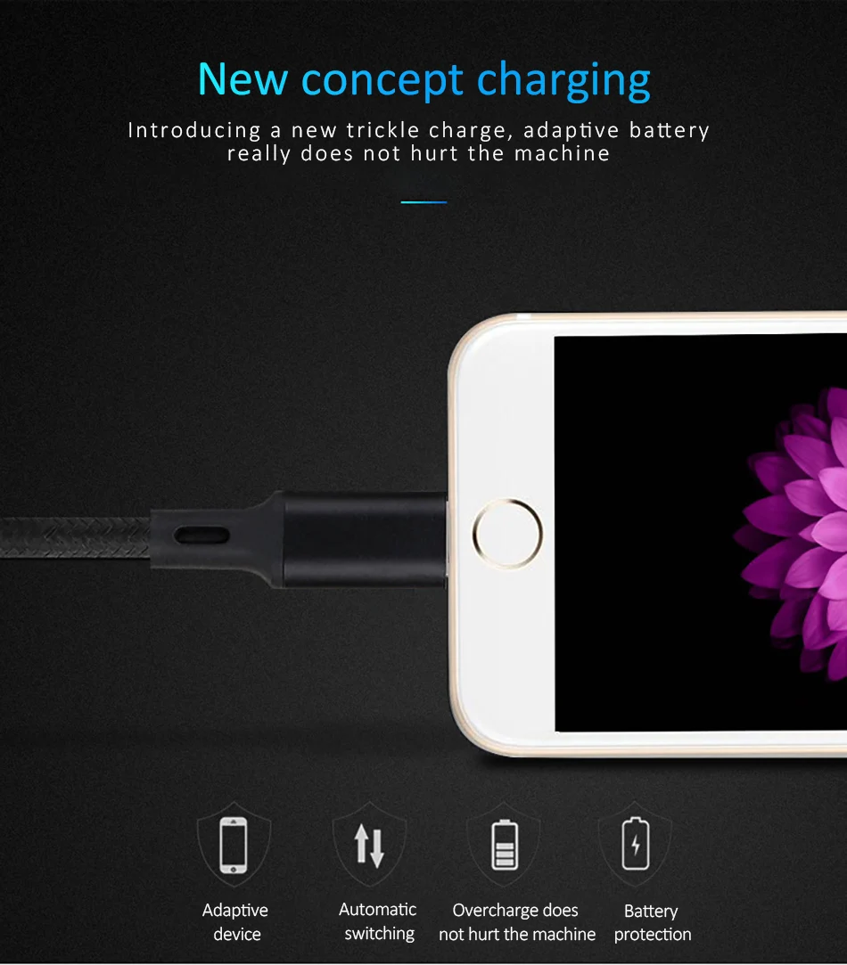 NOHON Nylon 3 In 1 Lighting Charger Cable For iPhone X 7 8 6 Plus Micro USB Type C For Samsung Xiaomi 5 Universal Fast Charging (5)