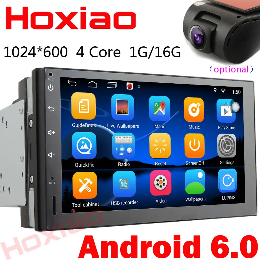 Android Quad Core 16G Car GPS android 6 0 Player 2 din radio New universal Navigation