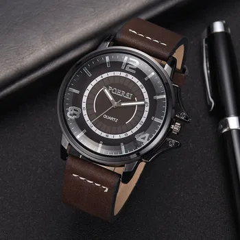 

1 Pcs Women Lady Wrist Quartz Watch PU Leather Round Fashion Gift For Business drop ship LL@17