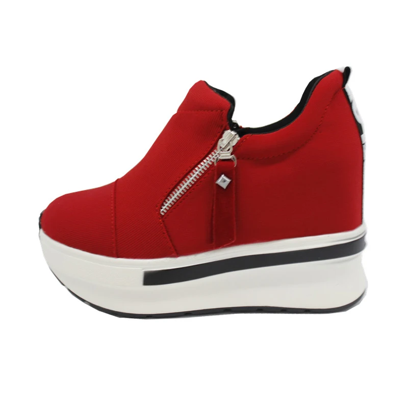 ZALAVOR Women Shoes Women Fashion Sneakers Platform Pumps Zip High Heel Sneakers Shallow Casual Women Shoes Footwear Size 35-40
