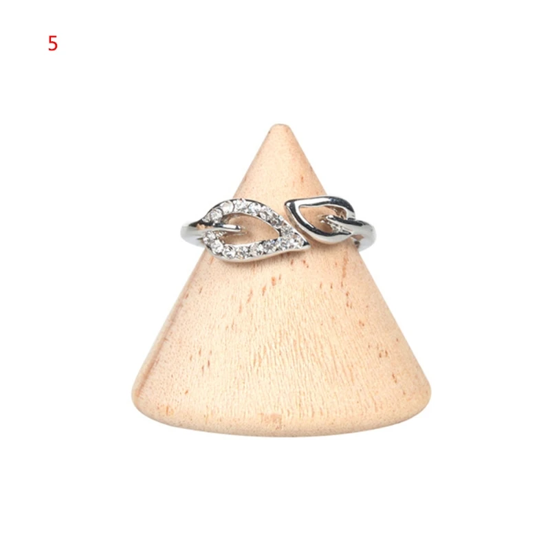 

Natural Unpainted Wooden Ring Jewelry Display Rack Stand Cone Shape Holder Organizer
