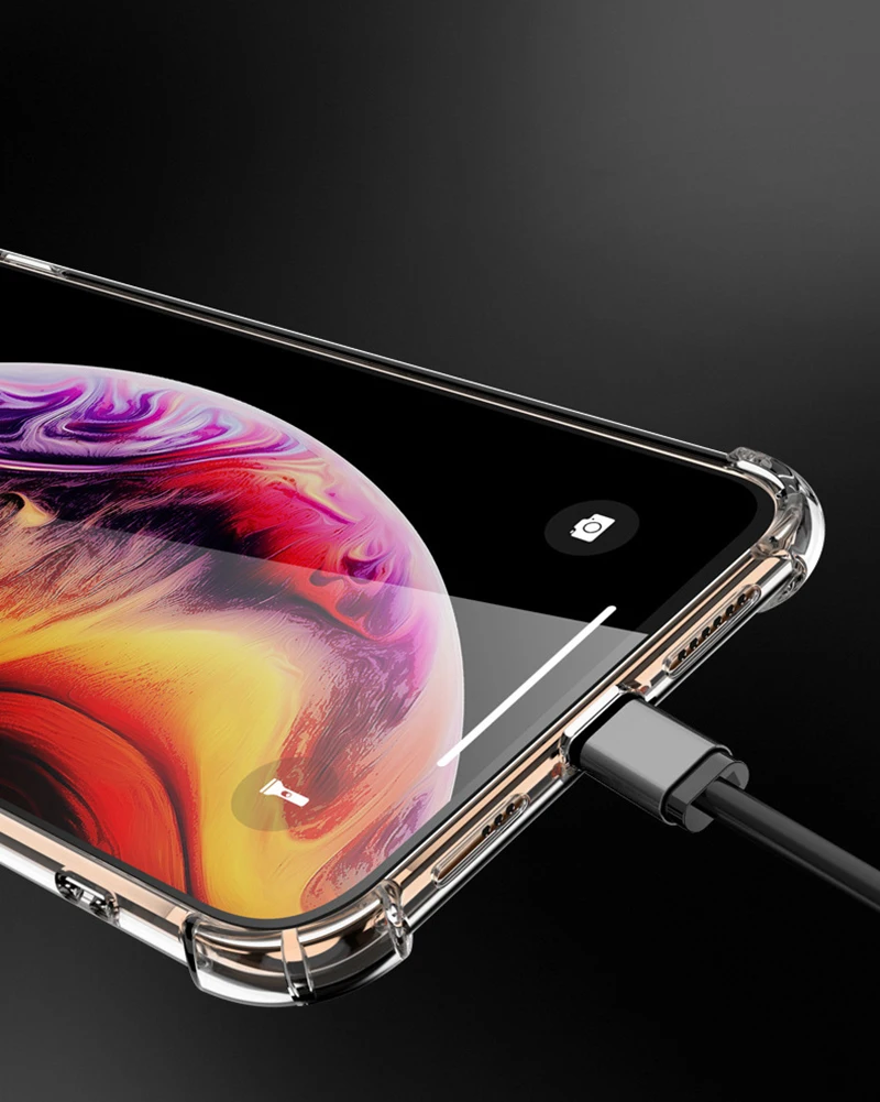 50 шт., прозрачный чехол для iPhone X XS MAX XR 8 8 plus, мягкий силиконовый чехол для телефона из ТПУ