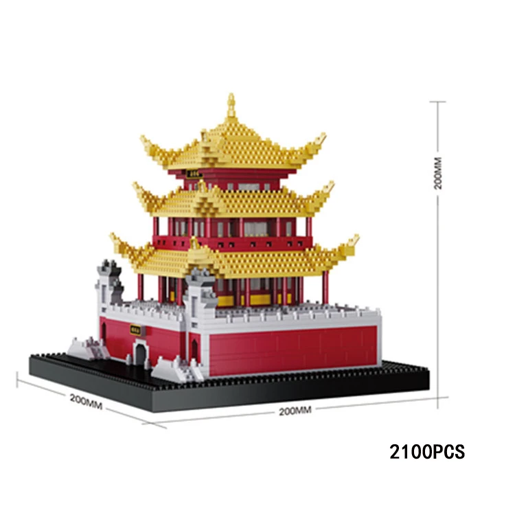 

China famous Ancient historical and cultural architecture nanoblock yueyang tower micro diamond building block model bricks toys