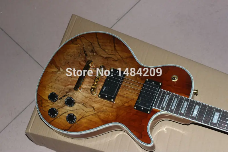 

Vicers Custom Electric Guitar, Body with Spalted Maple Top, Light Burst with gold color hardware