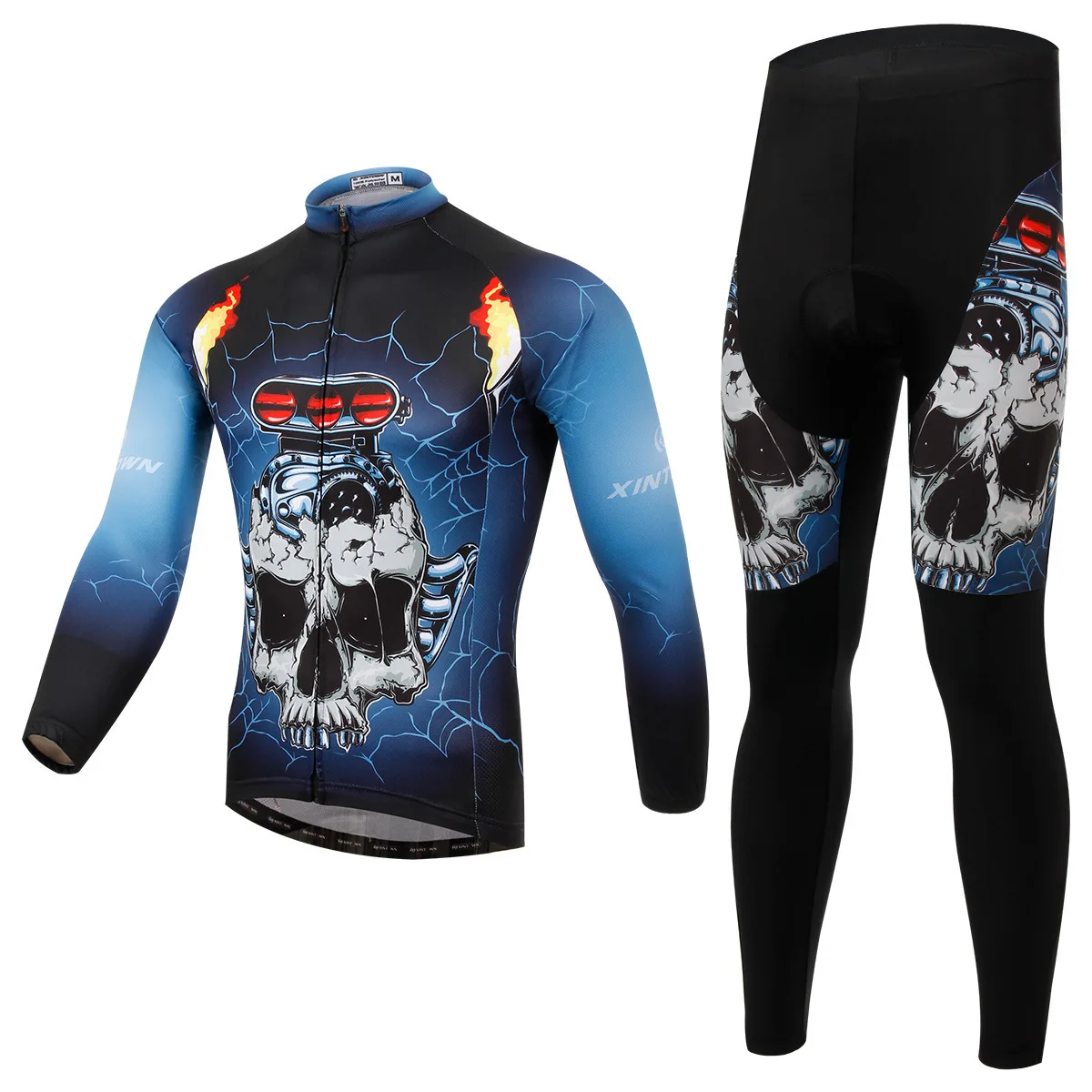 

XINTOWN car skull riding jersey long sleeve suit bicycle suits spring autumn moisture perspiration quick-drying clothing pants