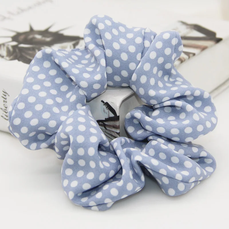 New Women Ladies Dot Hair Scrunchies Headwear Ponytail Holder Hair Ties Ropes Elastic Hair Bands - Image 3