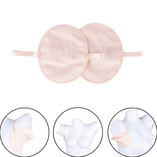 

2pcs Skin Color Female Underarm Sweat Shield Pad washable Armpit Sweat Absorbing Guards Shoulder Strap for Women Girls