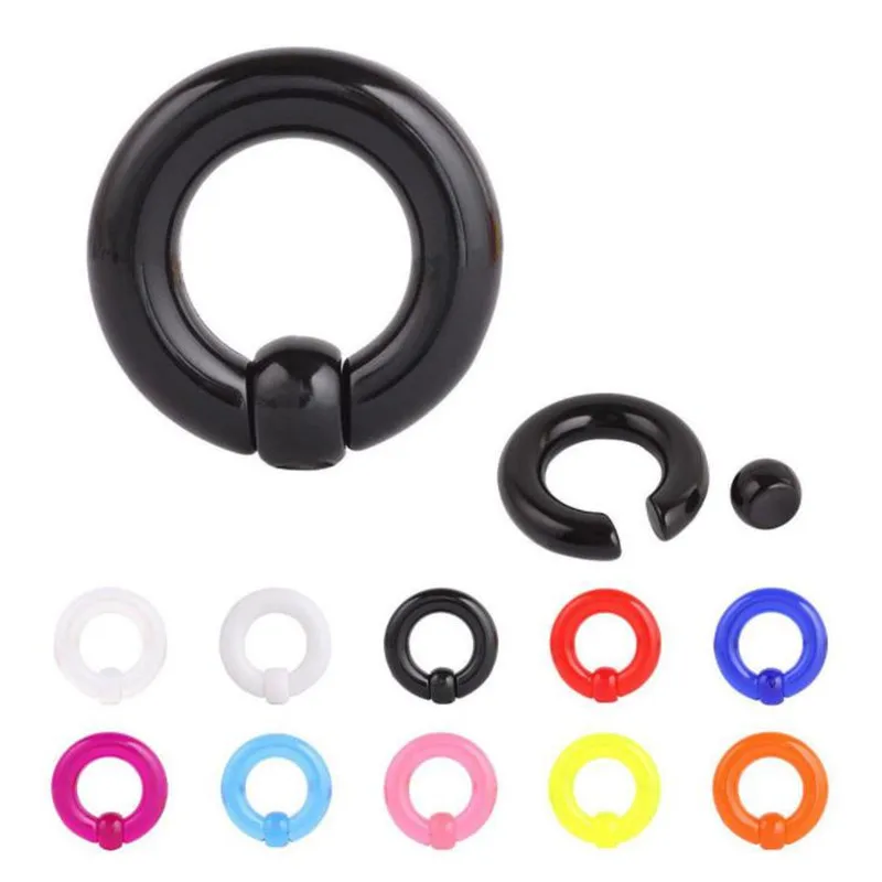 

1PC Acrylic Captive Bead Rings Septum Clickers Ear Plugs Tunnel Expanders Body Jewelry Nipple Piercings Segment Rings