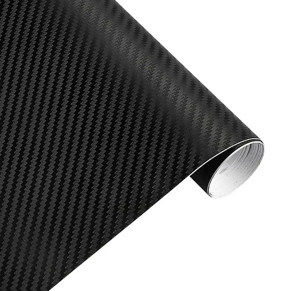 30 см x 127 см 3d-винил с рисунком под углеродное волокно оберточный лист для автомобиля рулонная пленка наклейки для автомобиля Наклейка для автомобиля красный серебристый зеленый интриор аксессуары - Цвет: Black