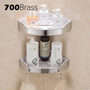 Stainless Steel 304 Modern Bathroom Shelf Removable ABS Plastic Corner Wall Shelf Shower Bath Holder Rack With Hooks h007lr frameless bath room shower glass door square tube handle l shape with r 304 stainless steel polish chrome