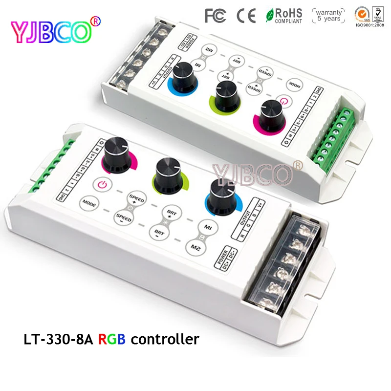 

LTECH LT-330-8A Knob Control led RGB controller DC5v-24v 8 function keys 25 modes 8AX3CH for colorful led strip light tape ribbo
