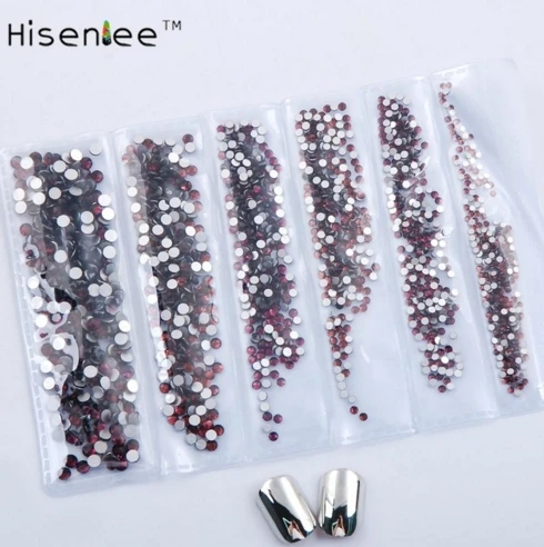 ss3 ss4 ss5 ss6 ss8 ss10 Small Sizes all 1728pcs Nails Art Crystal Glass Rhinestones For Nails 3D Nail Art Decoration Gems - Цвет: purple