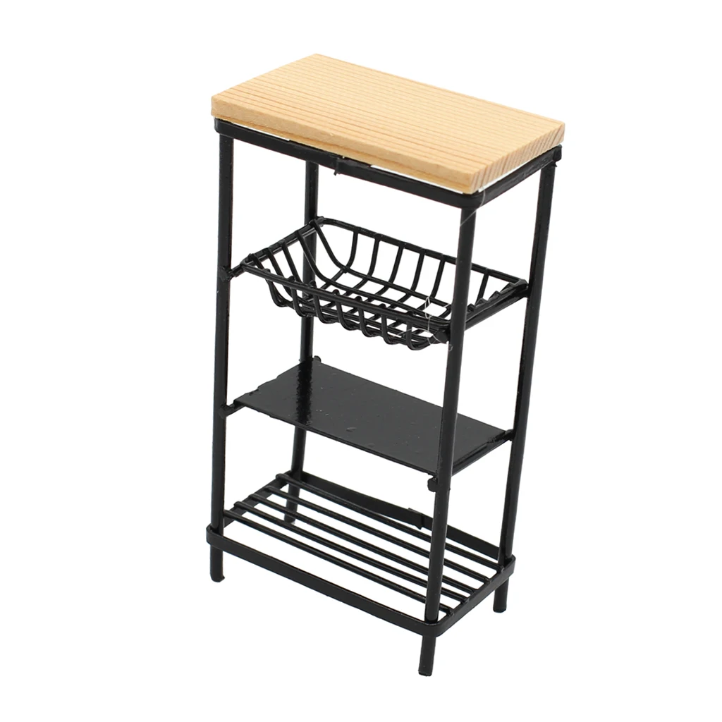 Doll House Miniature Kitchen Dollhouse Furniture Mini Dishes Rack 1:12 Scale