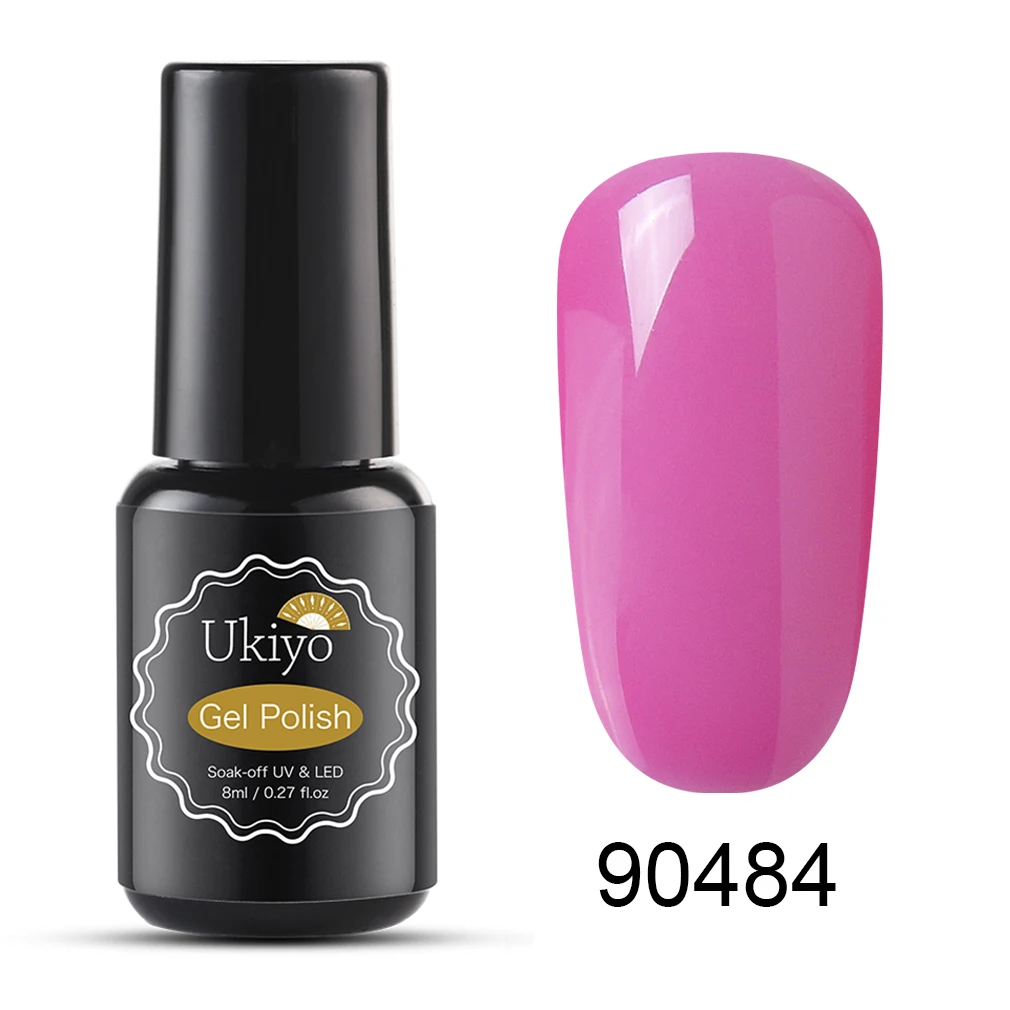 Ukiyo 8 мл Гель-лак для нейл-арта замочить от Vernis Полупостоянный УФ-гель для ногтей маникюр геллак чистый цвет Гибридный лак для ногтей - Цвет: S90484