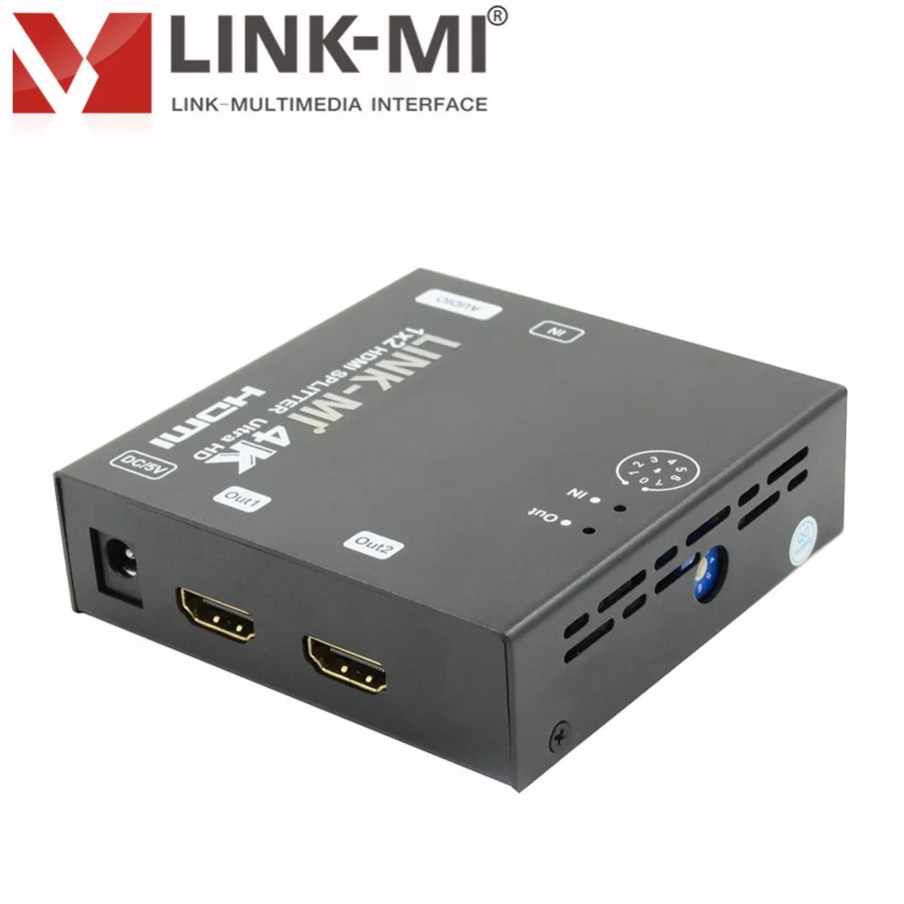 LINK-MI LM-SP12-Audio 2-портовый HDMI сплиттер 1x2 W/3D 4 K x 2 K извлечение аудиосигнала sup порт HDCP оптический аудио выход