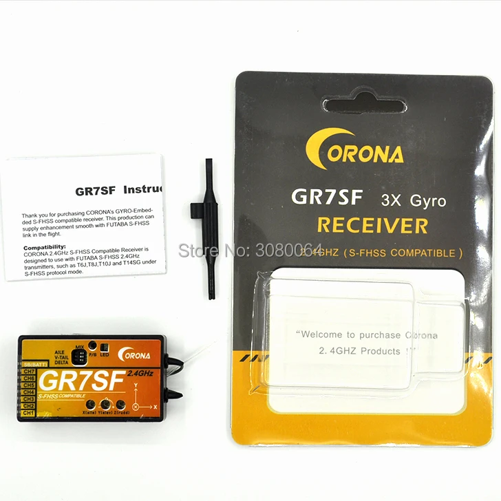 CORONA 2 4 7CH GR7SF S FHSS приемник buil in Gyro совместим с FUTABA T6J T8J 10J T14SG|corona receiver|receiver futabafutaba