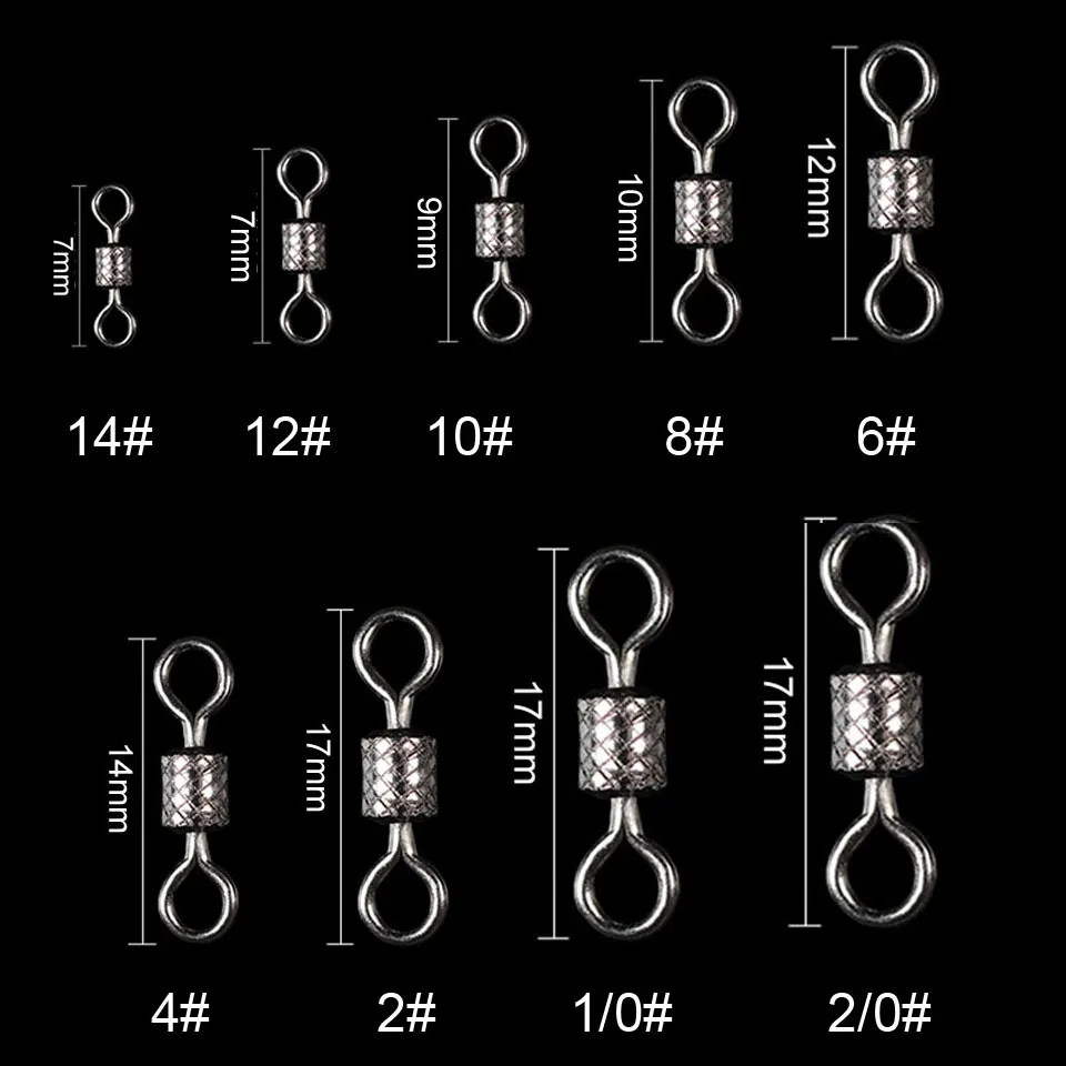 50 шт./лот рыболовные Вертлюги соединитель шариковый подшипник поворотный с безопасной оснасткой твердые кольца Rolling поворотный для карпа рыболовные аксессуары