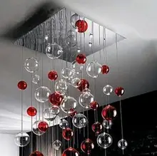 50cm Modern Glass Red Bubble Crystal Ceiling Light Lamp Lighting Fixture ZL329