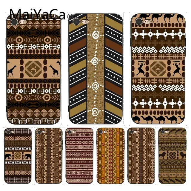 

MaiYaCa Africa Aztec Ethic for iPhone 4S 5C 5S 6 6S 7 8 Plus X XR XS MAX for Samsung Black Soft Shell Phone Case Rubber Silicone