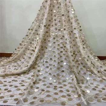 

Madison Sequin Lace Fabric Wedding Dress High Quality African French Tulle Lace Fabric Embroidery Nigerian Lace Fabric