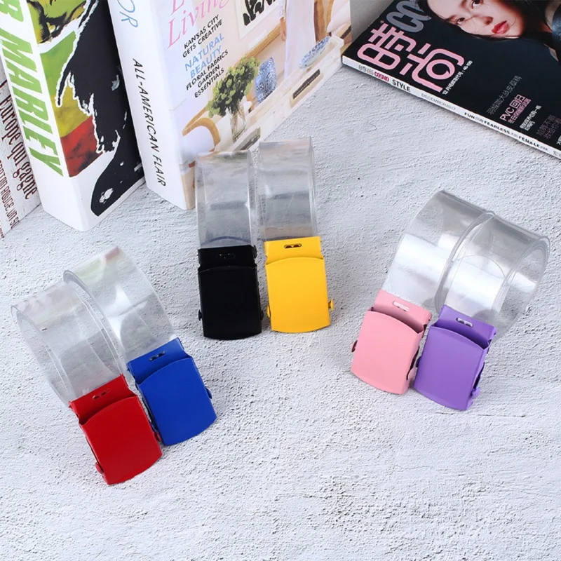 2018 New Female Clear Plastic Automatic Buckle Waist Belts Women Transparent Corset Belt Ladies