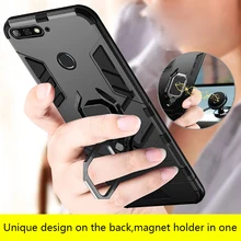 Роскошное кольцо Броня чехол для huawei honor 7A Pro Чехол с бампером подставка держатель противоударный задний Чехол для huawei honor 7A чехол