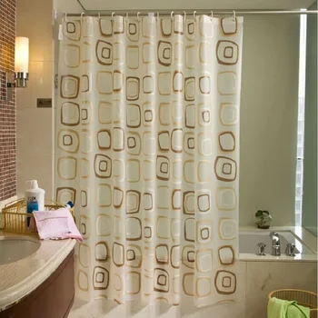

2016 WaterProof Bath Curtain Square Plaid Pattern Home Decor Bathroom Mouldproof PEVA Fabric Shower Curtain YL41