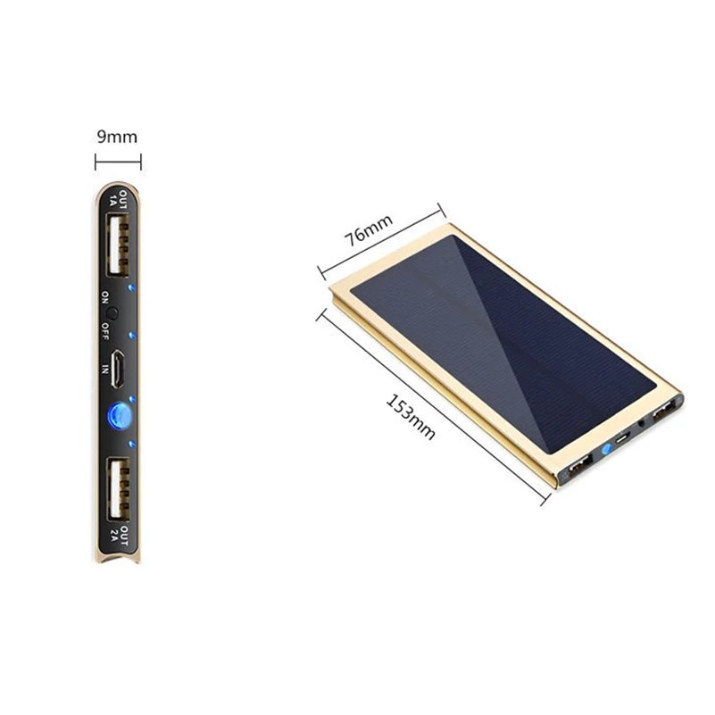 20000 мАч Солнечный внешний аккумулятор Двойной USB светодиодный внешний аккумулятор портативный мобильный телефон солнечное зарядное устройство для Xiaomi iphone X 8plus