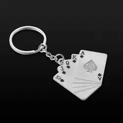 Покер стрит-флэш 10 JQKA брелок кольцо для мужчин брелок для KidsKey держатель модный металлический креативный подарок